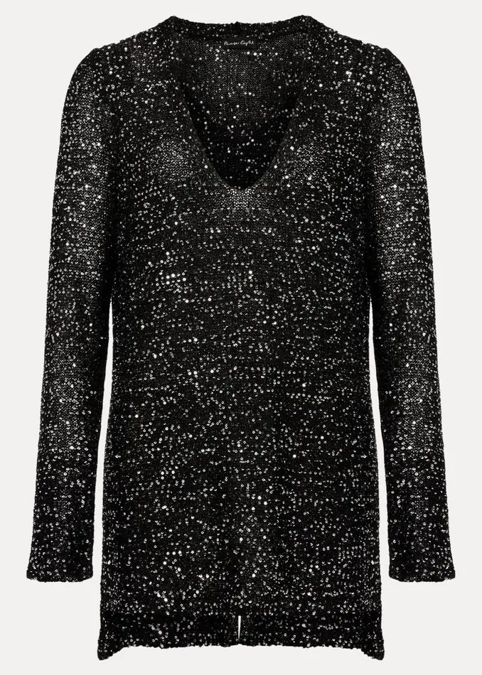 Phase Eight Knitwear Juanna Sequin Knitted Top Black 8211 Women
