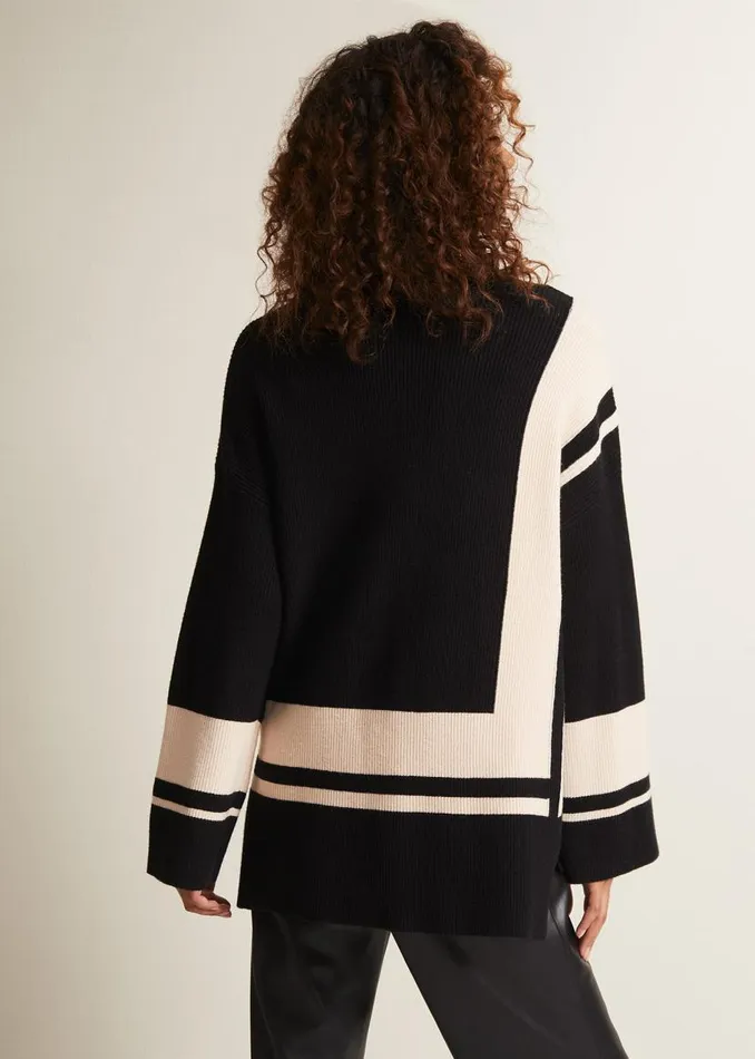 Phase Eight Knitwear Kayleigh Striped Chunky Knit Jumper Blackputty 8211 Women Phase Eight Knitwear Kayleigh Striped Chunky Knit Jumper Blackputty 8211 Women