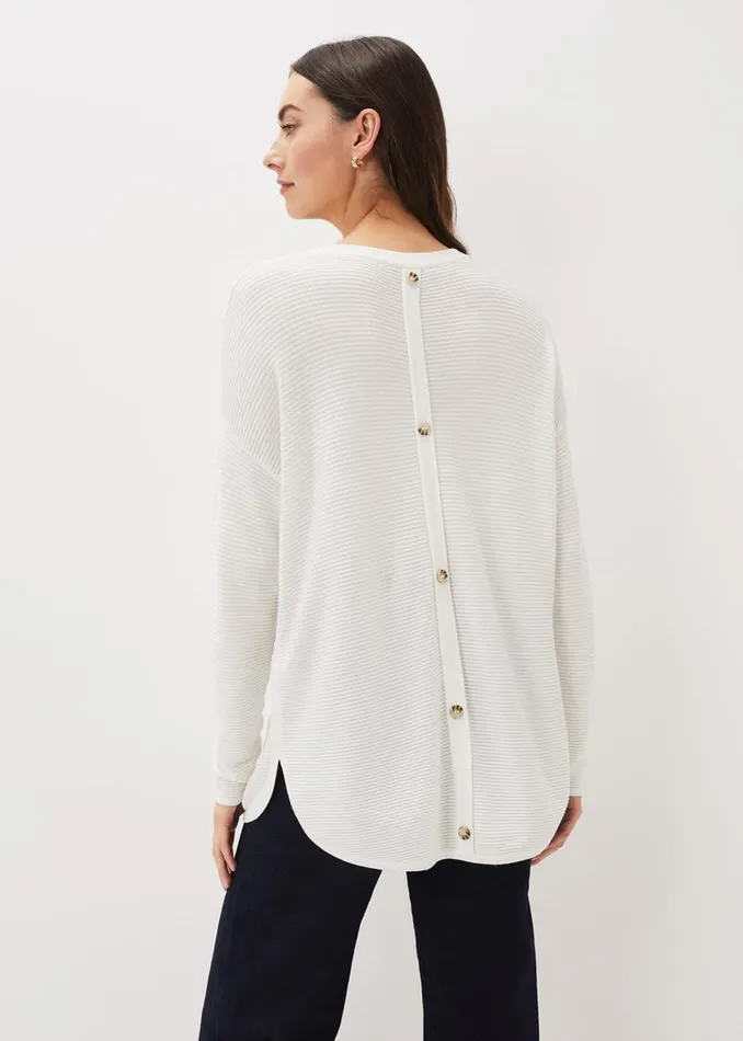 Phase Eight Knitwear Lisha Ribbed Knit Jumper Ivory 8211 Women