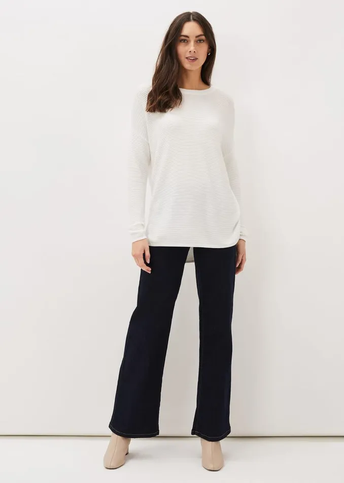 Phase Eight Knitwear Lisha Ribbed Knit Jumper Ivory 8211 Women