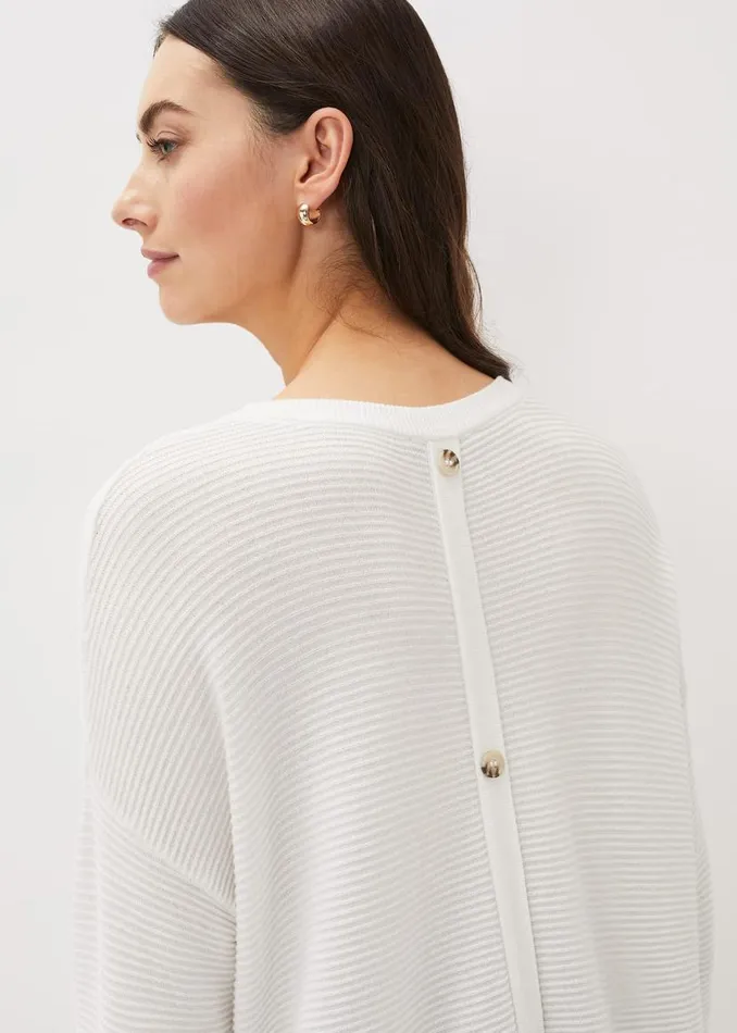 Phase Eight Knitwear Lisha Ribbed Knit Jumper Ivory 8211 Women