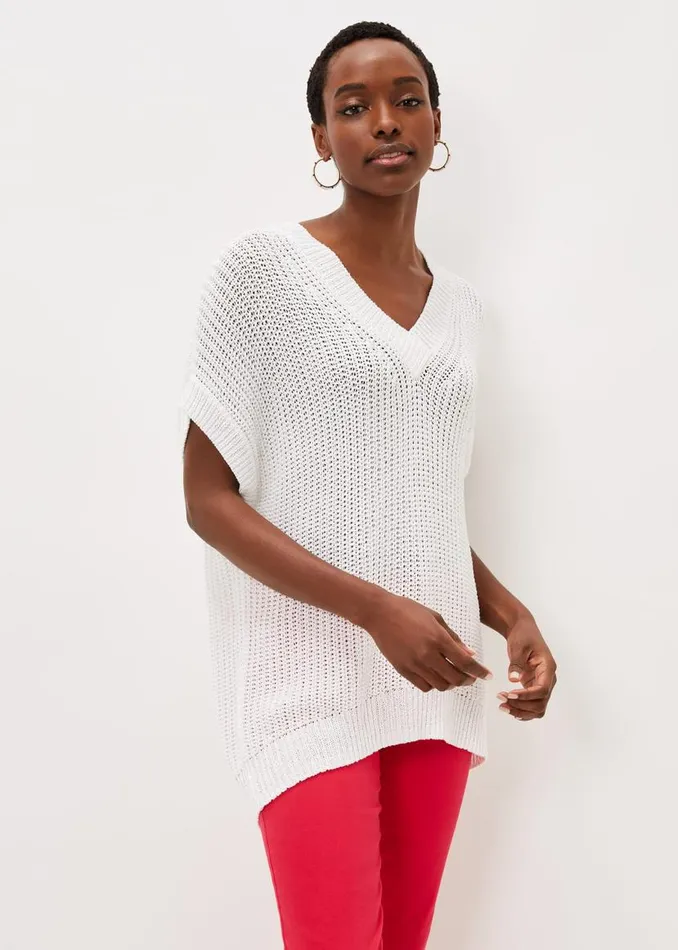 Phase Eight Knitwear Lizzia VNeck Stitch Knit White 8211 Women