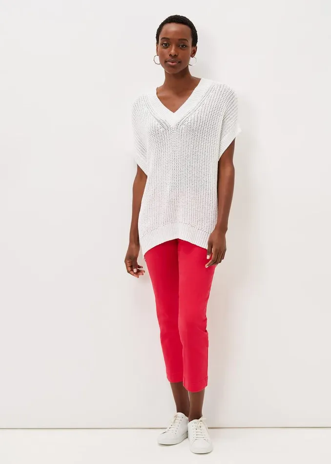 Phase Eight Knitwear Lizzia VNeck Stitch Knit White 8211 Women