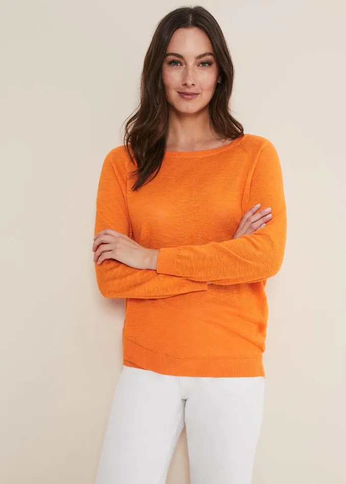 Phase Eight Knitwear Melina Wrap Hem Knit Orange 8211 Women
