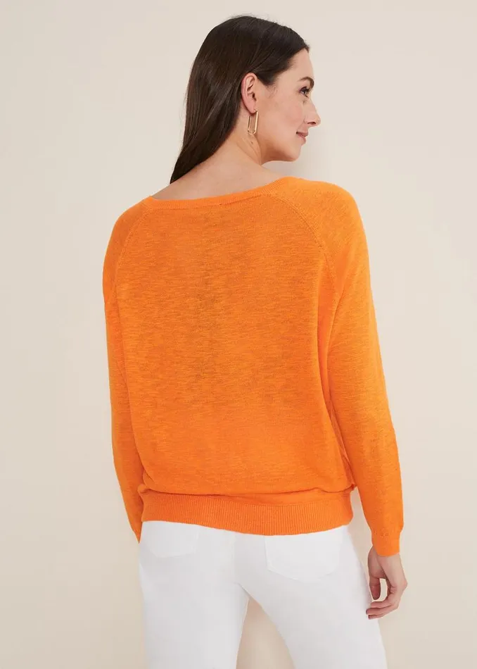 Phase Eight Knitwear Melina Wrap Hem Knit Orange 8211 Women