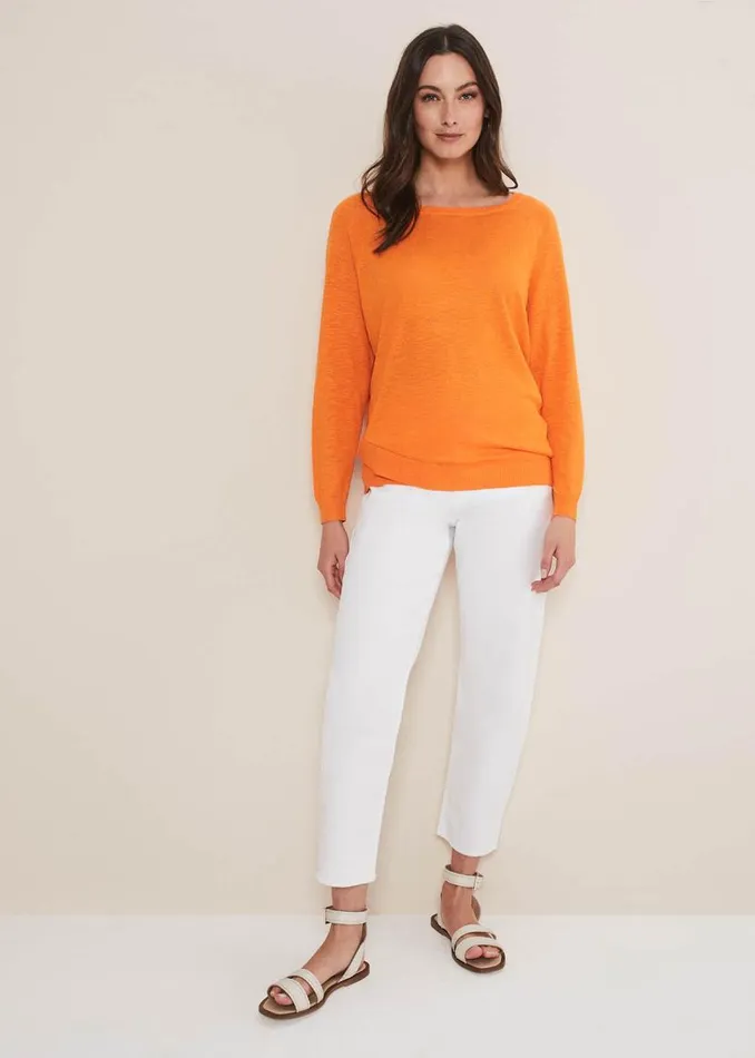 Phase Eight Knitwear Melina Wrap Hem Knit Orange 8211 Women
