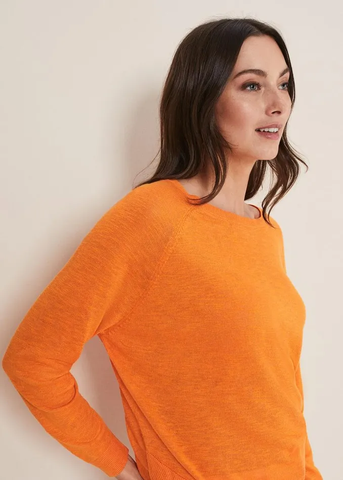 Phase Eight Knitwear Melina Wrap Hem Knit Orange 8211 Women