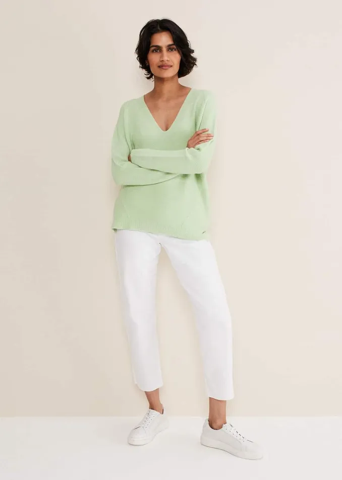 Phase Eight Knitwear Melissa VNeck Jumper Pistachio 8211 Women