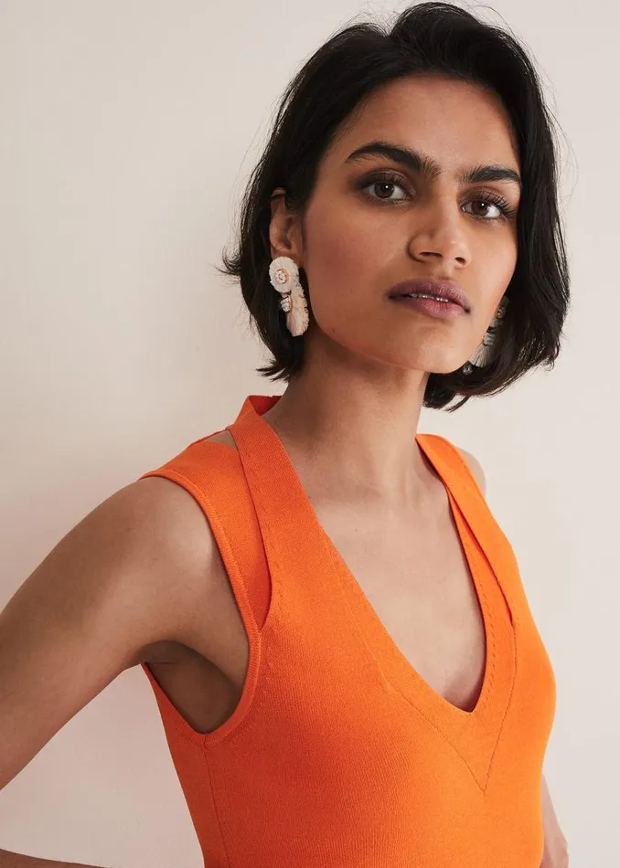 Phase Eight Knitwear Scarlett Knitted Top Orange 8211 Women