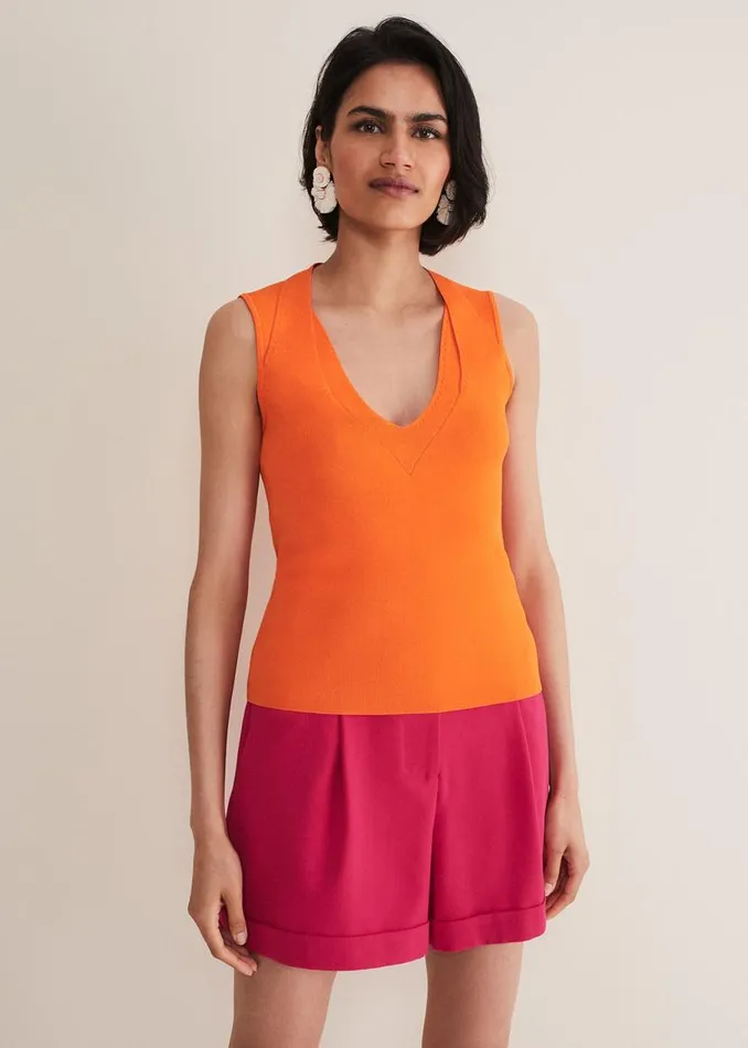Phase Eight Knitwear Scarlett Knitted Top Orange 8211 Women