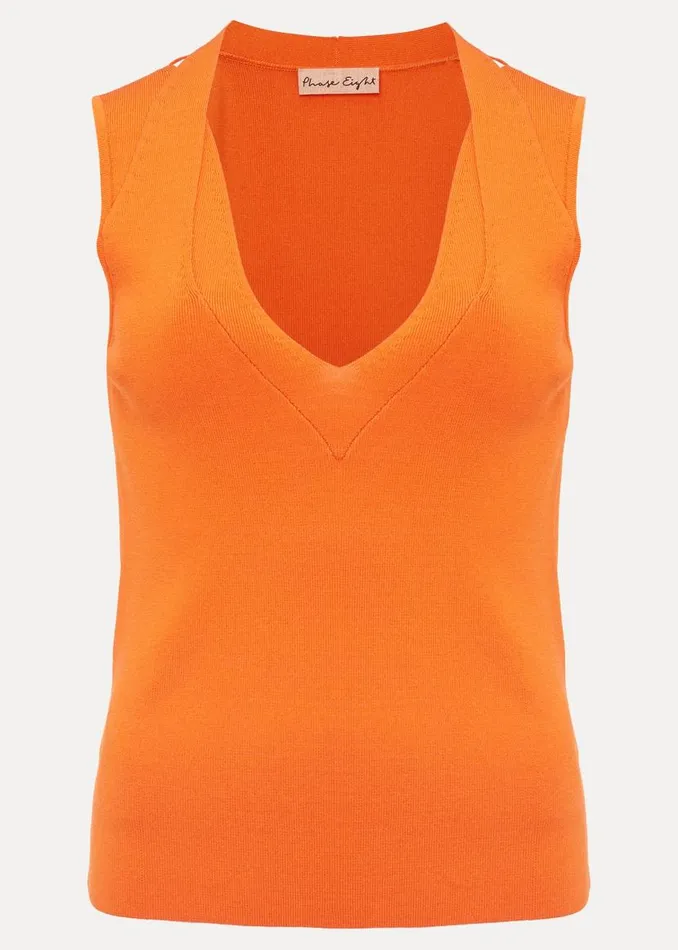 Phase Eight Knitwear Scarlett Knitted Top Orange 8211 Women