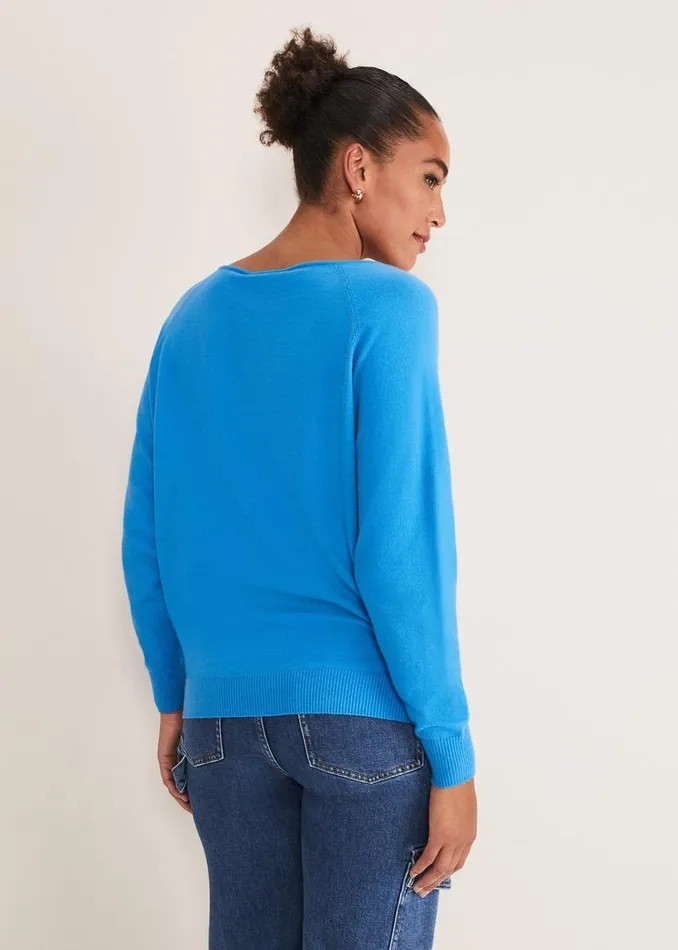 Phase Eight Knitwear Senita V Neck Knit Jumper Pop Blue 8211 Women