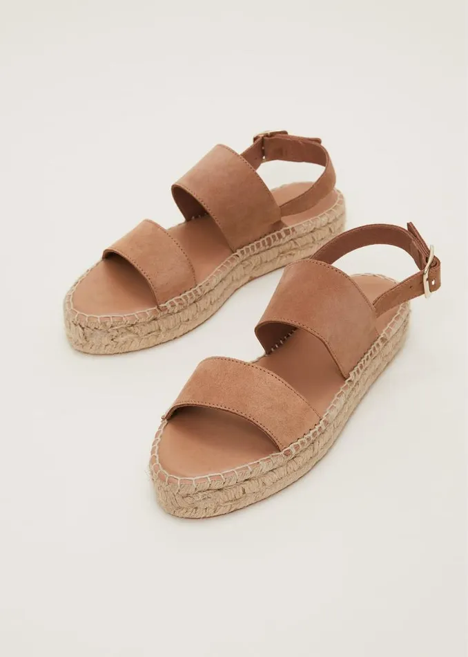 Phase Eight Sandals Brown Suede Chunky Sandals Tan 8211 Women