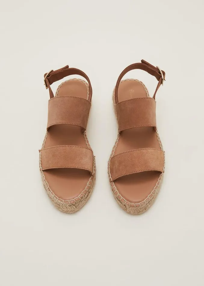 Phase Eight Sandals Brown Suede Chunky Sandals Tan 8211 Women