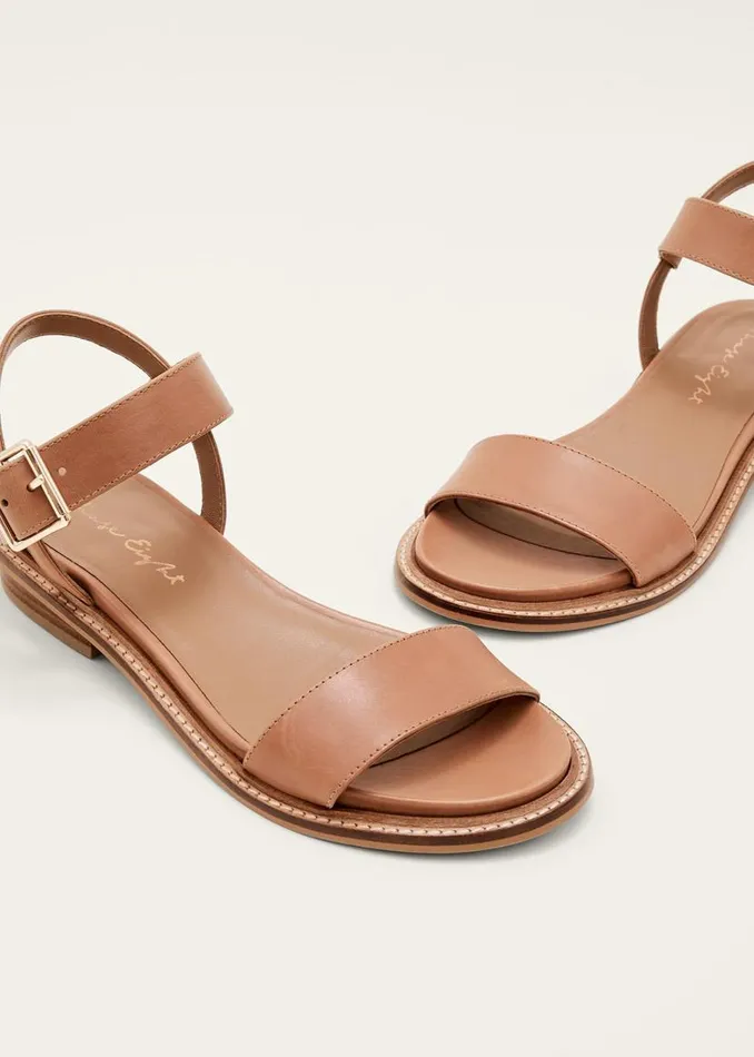 Phase Eight Sandals Flat Buckle Sandal Tan 8211 Women