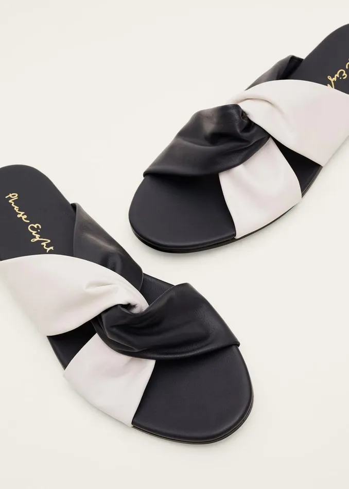 Phase Eight Sandals Knotted Flat Sandal Navyivory 8211 Women