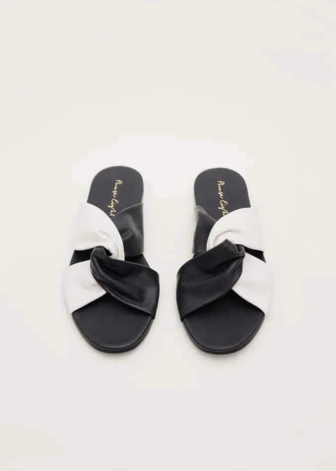 Phase Eight Sandals Knotted Flat Sandal Navyivory 8211 Women