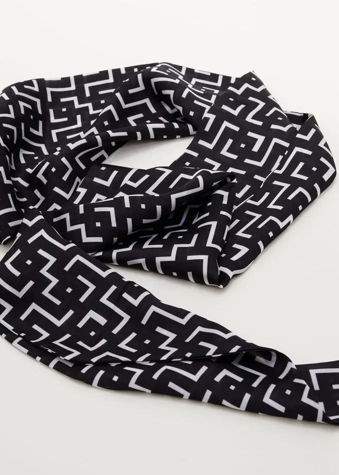 Phase Eight Scarves Mono Geo Lightweight Scarf Blackwhite 8211 Women