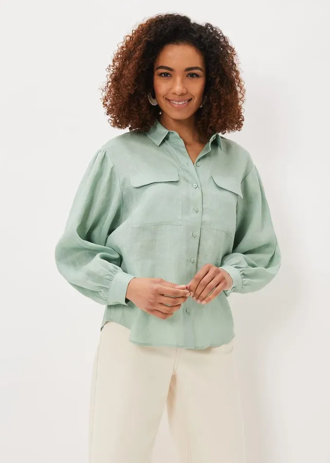Phase Eight Shirts and Blouses Brigita Linen Shirt Sage Green 8211 Women