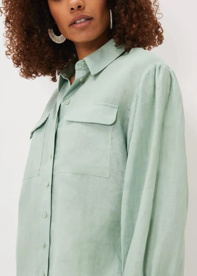 Phase Eight Shirts and Blouses Brigita Linen Shirt Sage Green 8211 Women
