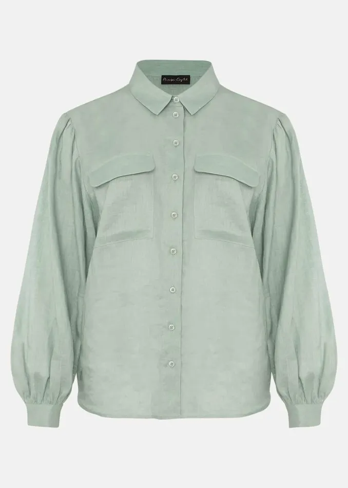 Phase Eight Shirts and Blouses Brigita Linen Shirt Sage Green 8211 Women