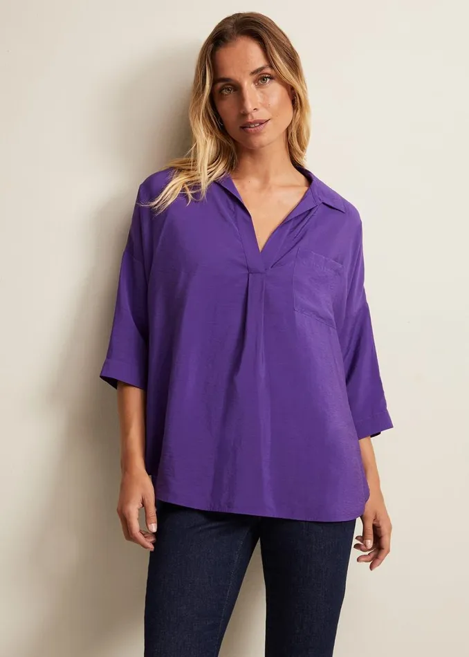 Phase Eight Shirts and Blouses Cynthia Longline Shirt Purple 8211 Women