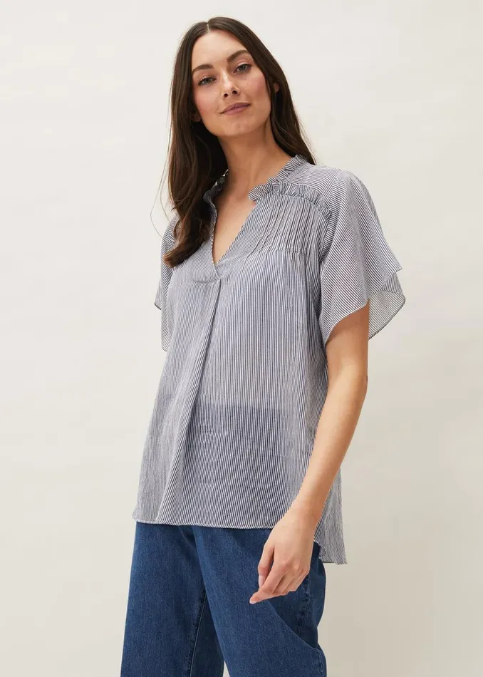 Phase Eight Shirts and Blouses Diya Frill Stripe Blouse Whitesoft Blue 8211 Women Phase Eight Shirts and Blouses Diya Frill Stripe Blouse Whitesoft Blue 8211 Women