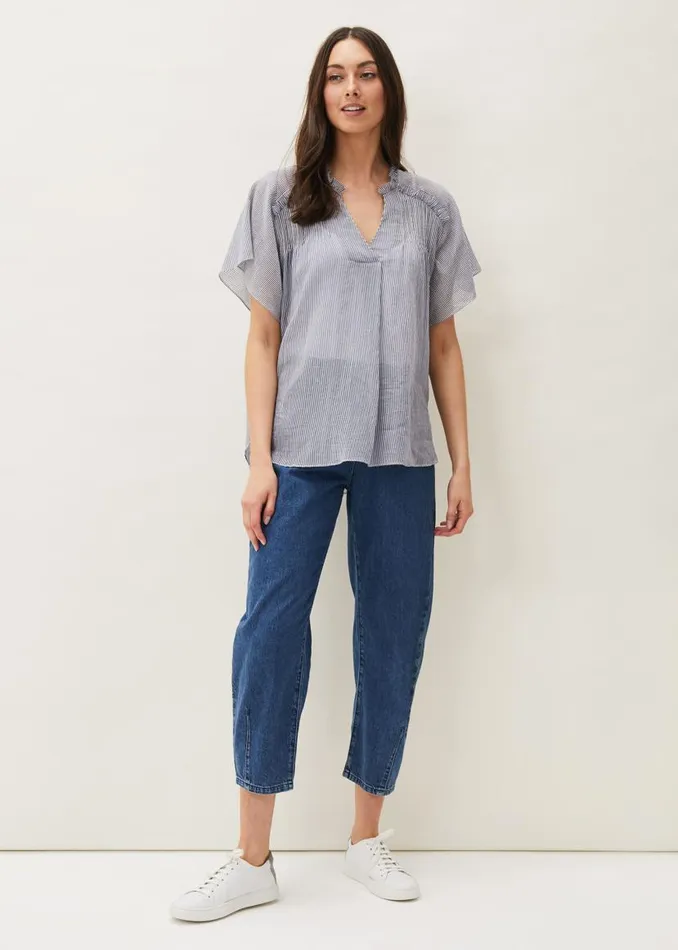 Phase Eight Shirts and Blouses Diya Frill Stripe Blouse Whitesoft Blue 8211 Women Phase Eight Shirts and Blouses Diya Frill Stripe Blouse Whitesoft Blue 8211 Women