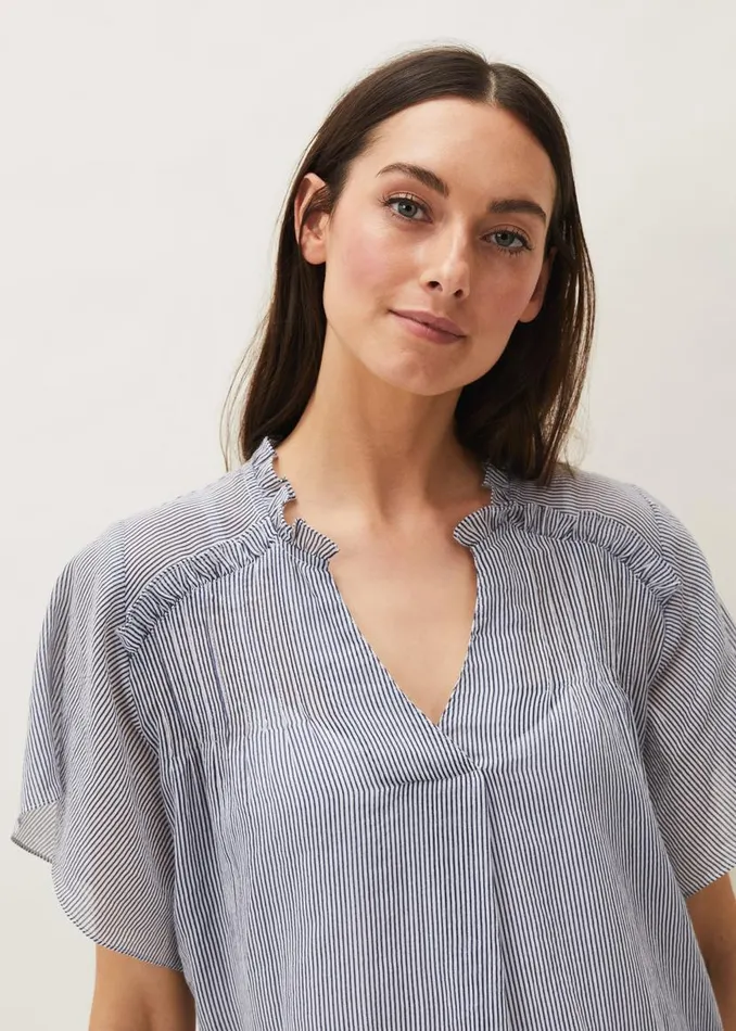 Phase Eight Shirts and Blouses Diya Frill Stripe Blouse Whitesoft Blue 8211 Women Phase Eight Shirts and Blouses Diya Frill Stripe Blouse Whitesoft Blue 8211 Women