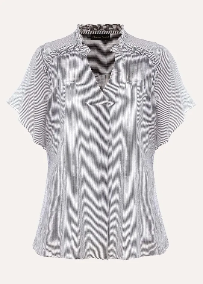 Phase Eight Shirts and Blouses Diya Frill Stripe Blouse Whitesoft Blue 8211 Women Phase Eight Shirts and Blouses Diya Frill Stripe Blouse Whitesoft Blue 8211 Women