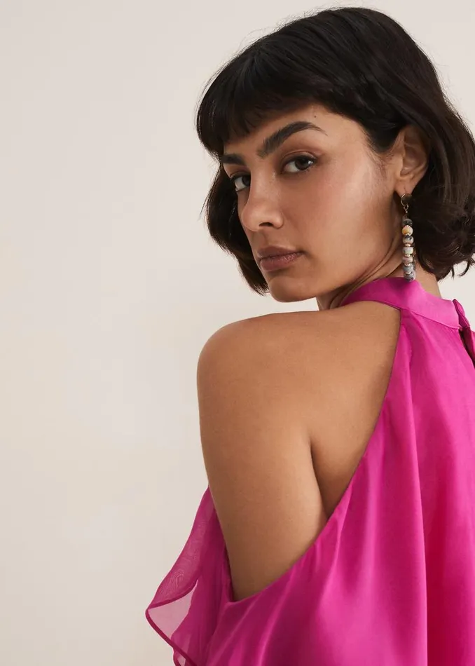 Phase Eight Shirts and Blouses Heather Ruffle Top Fuschia 8211 Women