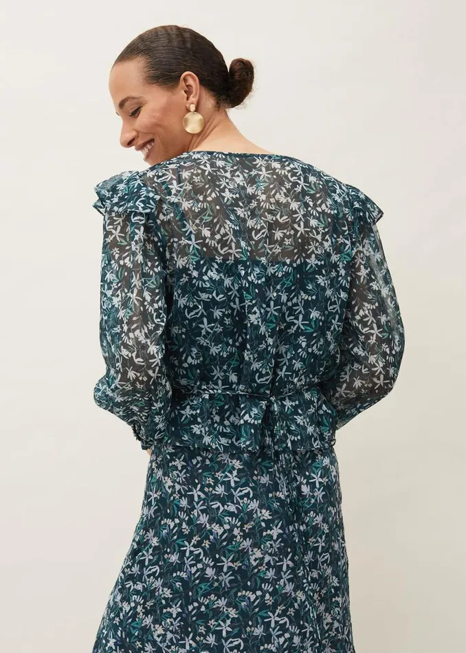 Phase Eight Shirts and Blouses Lola Floral Blouse Petrol 8211 Women