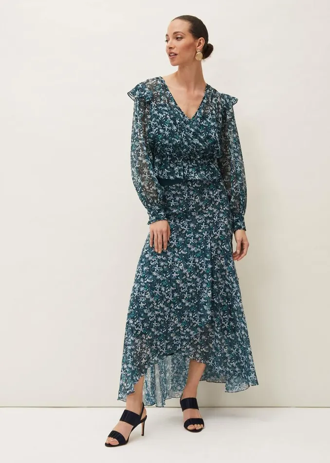 Phase Eight Shirts and Blouses Lola Floral Blouse Petrol 8211 Women