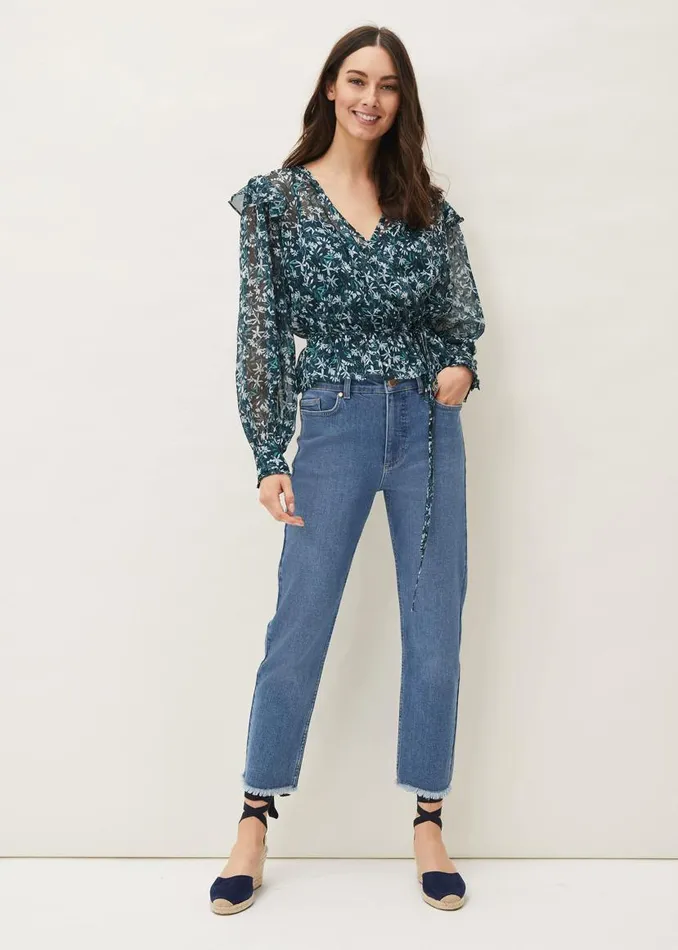 Phase Eight Shirts and Blouses Lola Floral Blouse Petrol 8211 Women