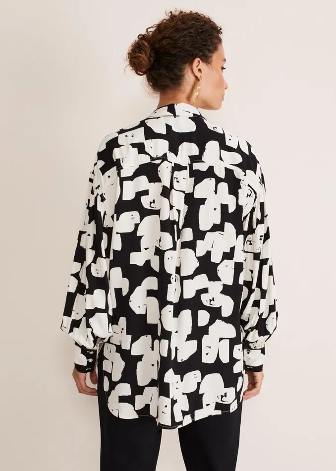 Phase Eight Shirts and Blouses Luana Geo Print Blouse Blackcream 8211 Women