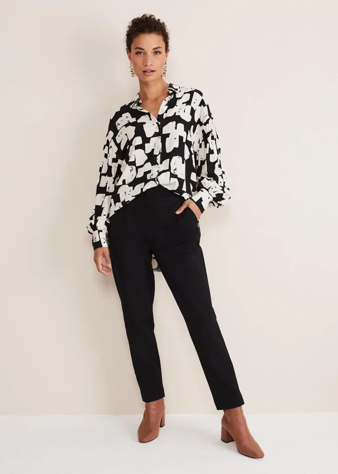 Phase Eight Shirts and Blouses Luana Geo Print Blouse Blackcream 8211 Women