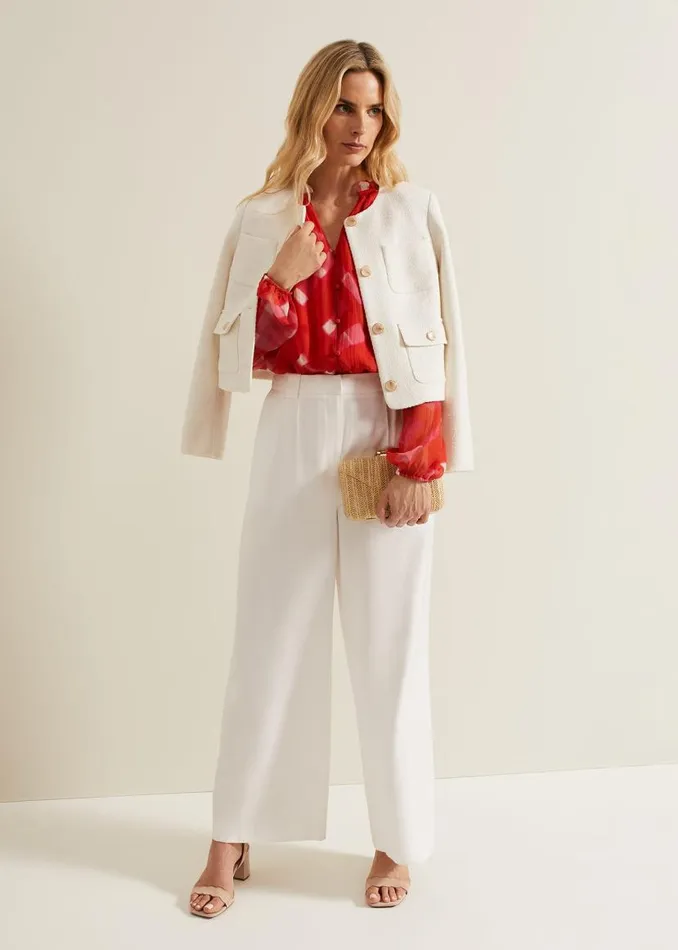 Phase Eight Shirts and Blouses Megan Check Print Blouse Red 8211 Women
