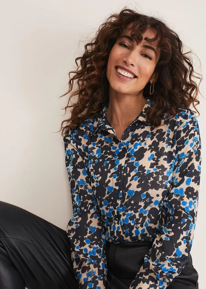 Phase Eight Shirts and Blouses Nell Floral Shirt Blue Multi 8211 Women