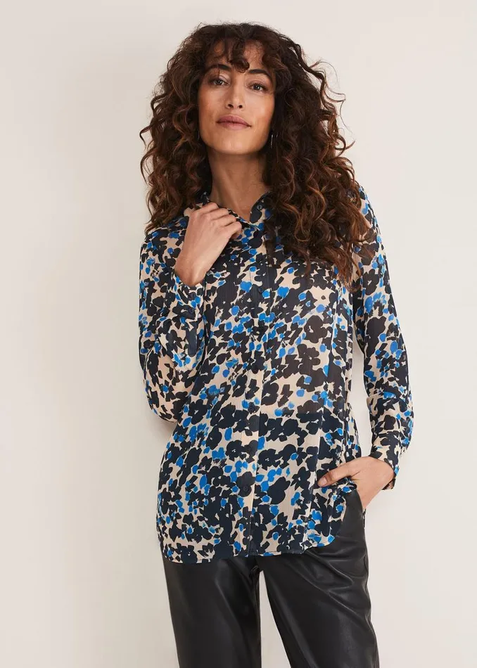 Phase Eight Shirts and Blouses Nell Floral Shirt Blue Multi 8211 Women