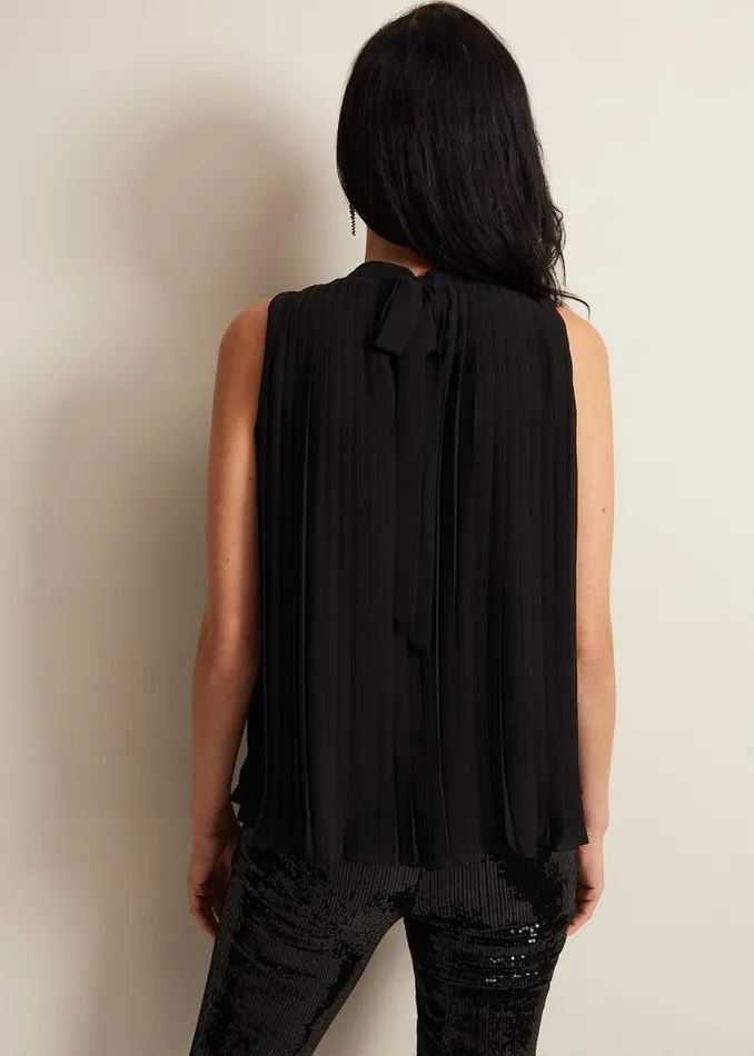Phase Eight Shirts and Blouses Nina Pleat Blouse Black 8211 Women