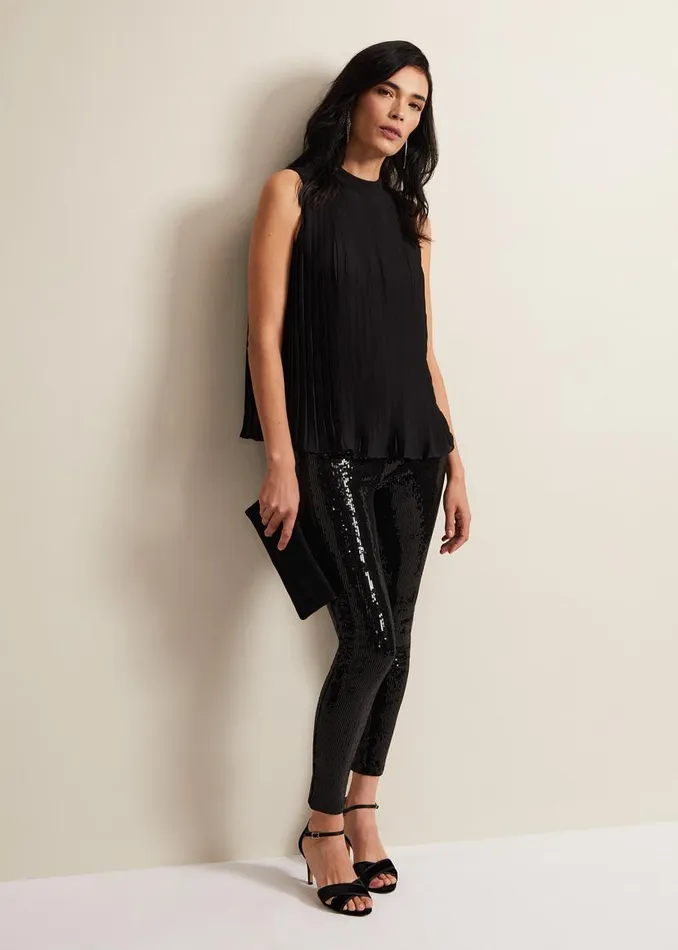 Phase Eight Shirts and Blouses Nina Pleat Blouse Black 8211 Women