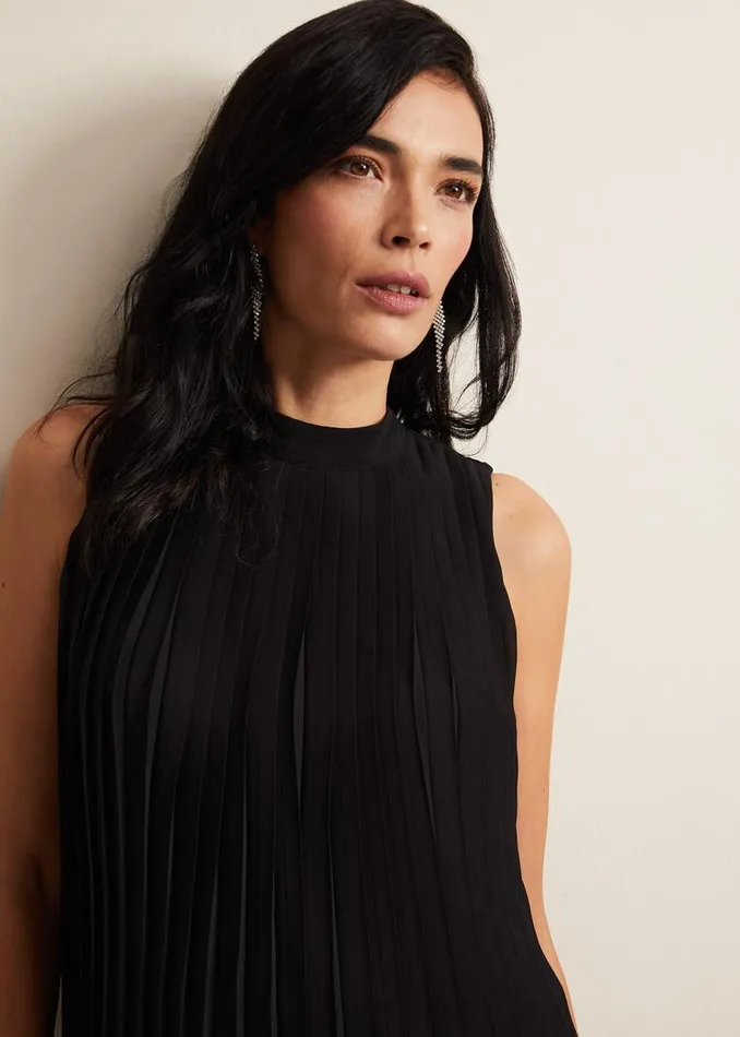 Phase Eight Shirts and Blouses Nina Pleat Blouse Black 8211 Women