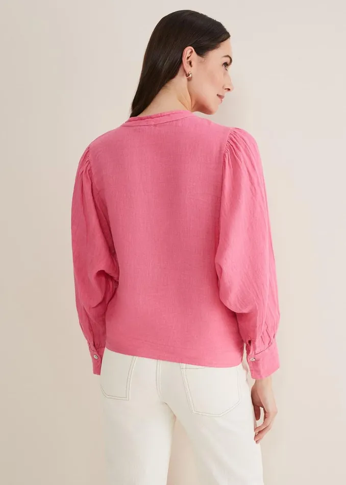 Phase Eight Shirts and Blouses Raelynn Tie Front Linen Blouse Pink 8211 Women Phase Eight Shirts and Blouses Raelynn Tie Front Linen Blouse Pink 8211 Women