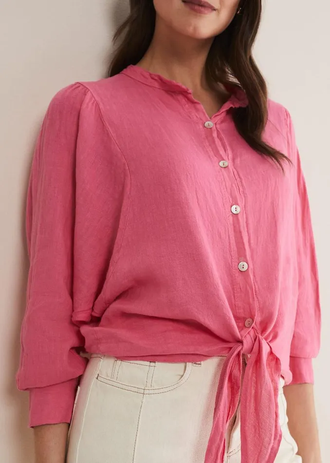 Phase Eight Shirts and Blouses Raelynn Tie Front Linen Blouse Pink 8211 Women Phase Eight Shirts and Blouses Raelynn Tie Front Linen Blouse Pink 8211 Women