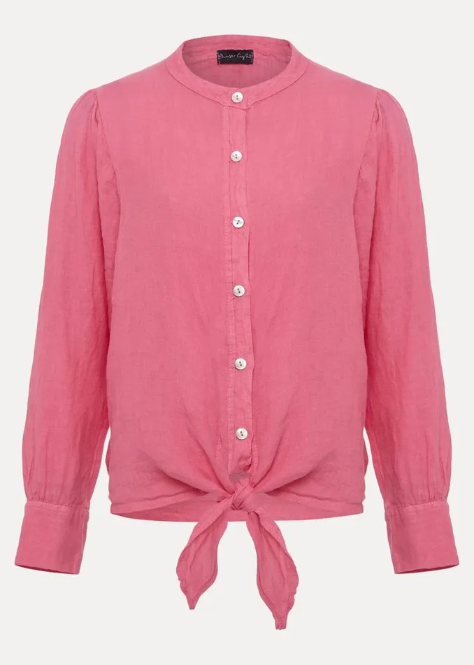 Phase Eight Shirts and Blouses Raelynn Tie Front Linen Blouse Pink 8211 Women Phase Eight Shirts and Blouses Raelynn Tie Front Linen Blouse Pink 8211 Women