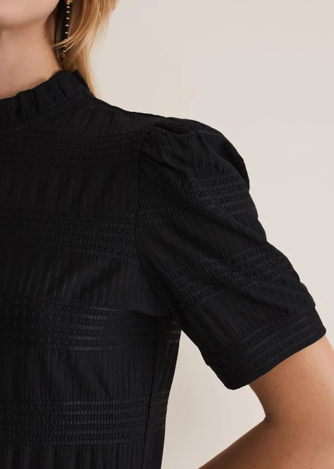 Phase Eight Shirts and Blouses Samiha Textured Top Black 8211 Women