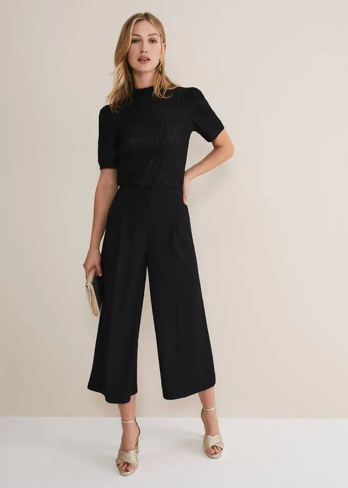 Phase Eight Shirts and Blouses Samiha Textured Top Black 8211 Women