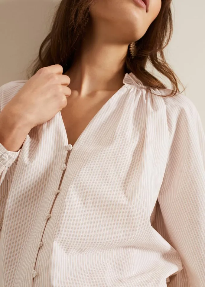 Phase Eight Shirts and Blouses Seraphina Stripe Frill Shirt Neutral 8211 Women Phase Eight Shirts and Blouses Seraphina Stripe Frill Shirt Neutral 8211 Women