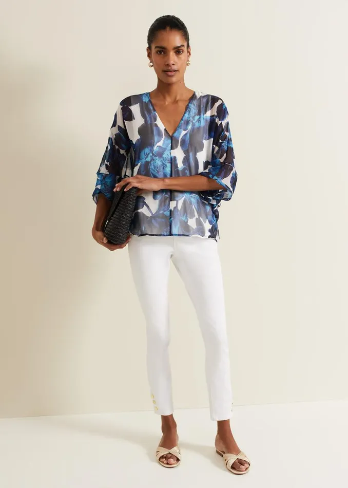 Phase Eight Shirts and Blouses Syra Silk Blouse Blue 8211 Women