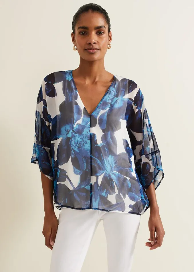 Phase Eight Shirts and Blouses Syra Silk Blouse Blue 8211 Women